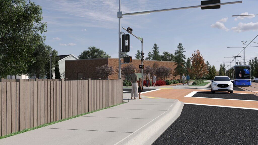 Artist rendering of utility complex at 132 Street & Stony Plain Road on the Valley Line West LRT